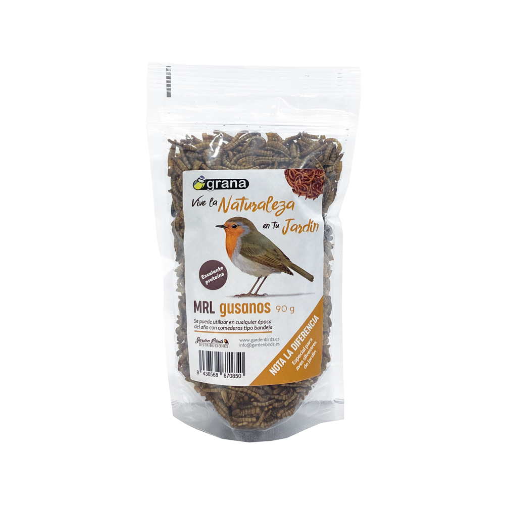 GRANA-MRL-90 LARVAS DE TENEBRIOS DESHIDRATADAS 90G 1