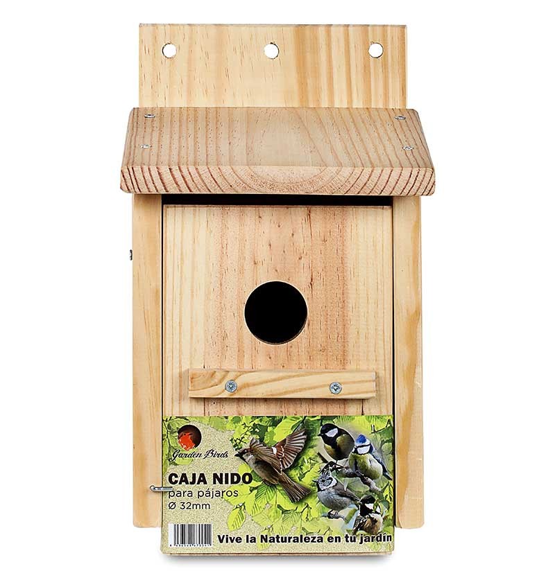 CAJA NIDO DE MADERA PARA PÁJAROS PAREADA 32MM 4