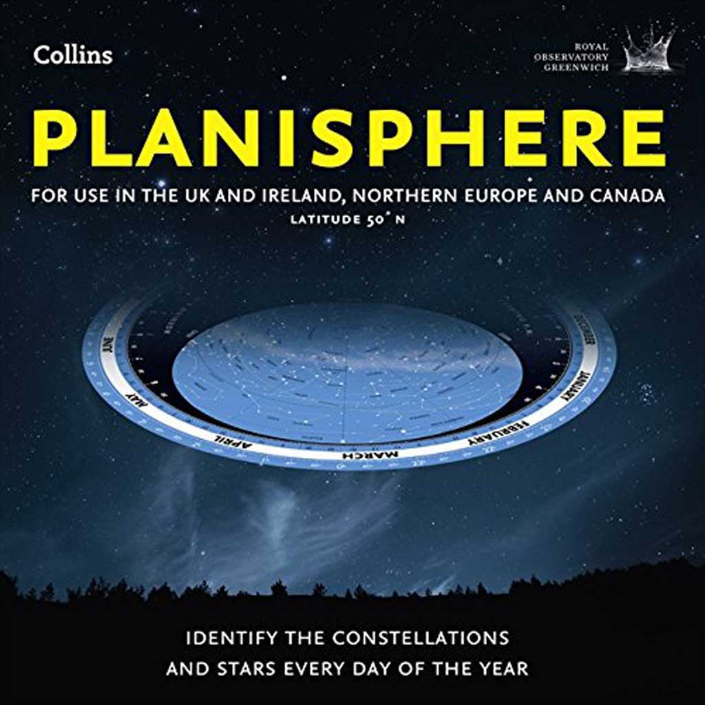 ROYAL OBSERVATORY GREENWICH PLANISPHERE LATITUDE 50º    FOR USE IN THE UK AND IRELAND, NORTHERN EUROPE AND CANADA