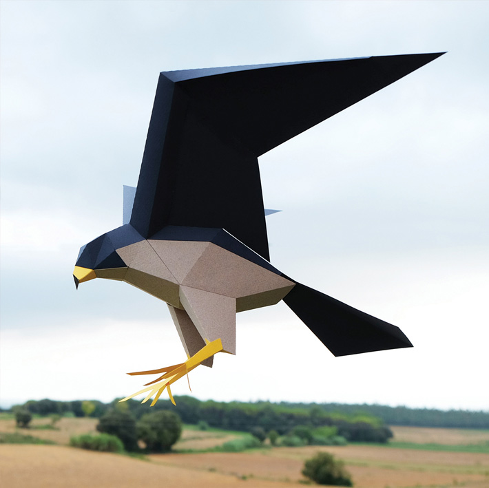 PLEGOPAPER- FIGURA RECORTABLE DE HALCÓN PEREGRINO (FALCÓ PELEGRÍ) 2