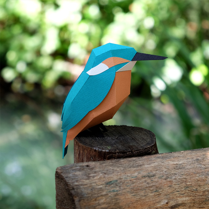 PLEGOPAPER- FIGURA RECORTABLE DE MARTÍN PESCADOR (BLAUET) 3