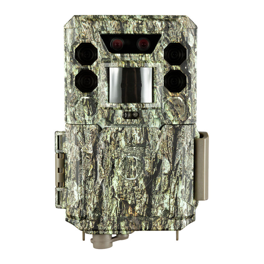 CÁMARA DE TRAMPEO FOTOGRÁFICO BUSHNELL CORE DS NO GLOW DE CAMUFLAJE CON FLASH DE LUZ INFRARROJA INVISIBLE DE LEDS NEGROS Y SENSOR DUAL
