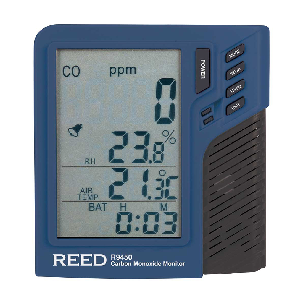 REED MEDIDOR DE MONÓXIDO DE CARBONO CON HIGRÓMETRO Y TERMÓMETRO R9450