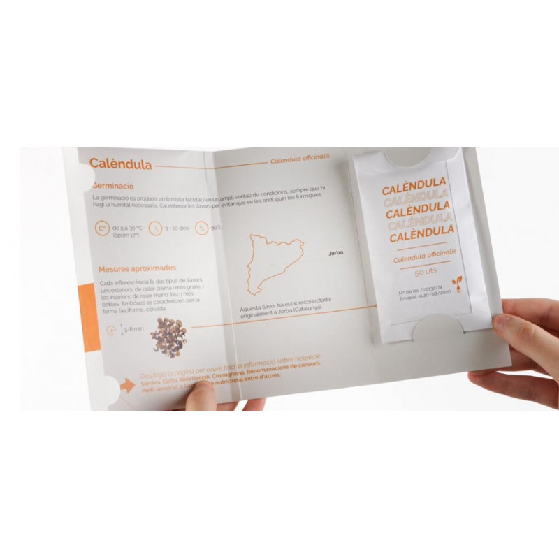 COL·LECTIU EIXARCOLANT. CALÈNDULA (CALENDULA OFFICINALIS). LLAVORS DE VARIETATS AGRÍCOLES TRADICIONALS 3
