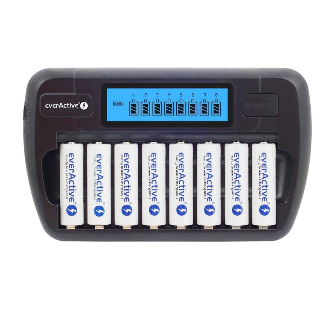 CARGADOR EVERACTIVE NC800 PARA 8 BATERÍAS AA O AAA TIPO Ni-MH O Ni-CD
 1