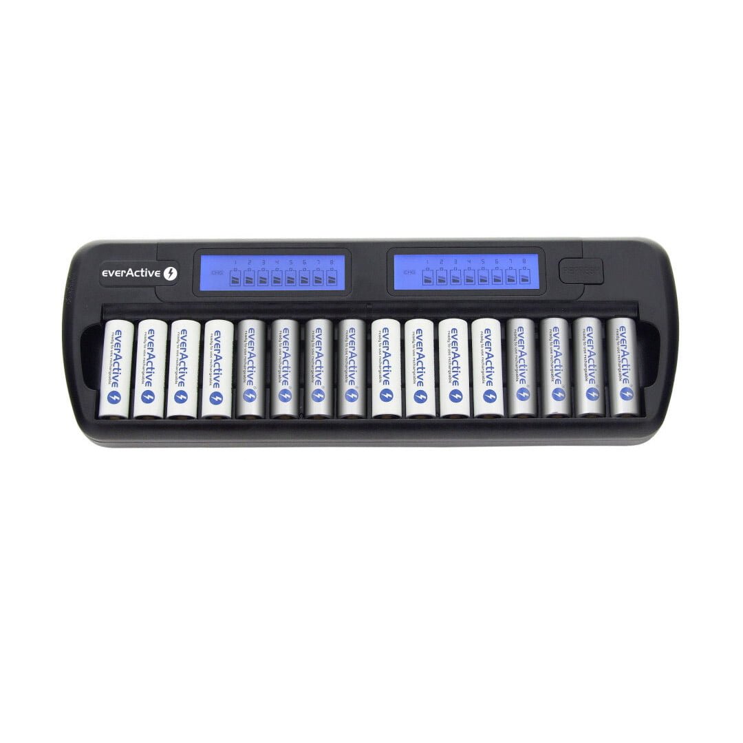 CARGADOR EVERACTIVE NC1600 PARA 16 BATERÍAS AA O AAA TIPO Ni-MH O Ni-CD
 1