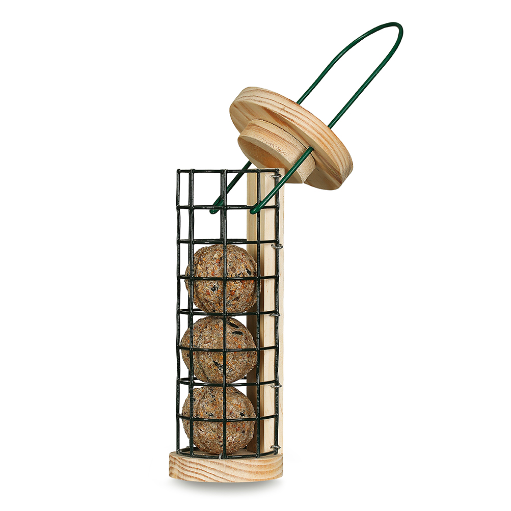 COMEDERO DE MADERA PARA BOLAS DE SEBO MODELO TORREÓN 2
