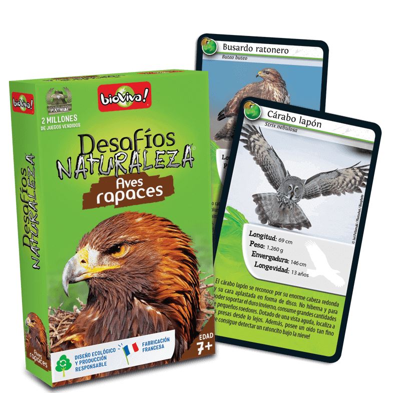 JUEGO DE CARTAS BIOVIVA, AVES RAPACES. DESAFÍOS NATURALEZA 2