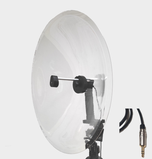 MICRÓFONO DODOTRONIC CON PARÁBOLA HI-SOUND MONO EVO AOM 4X PARA MONITOREO DE MIGRACIÓN NOCTURNA CON CONEXIÓN MINI JACK 1