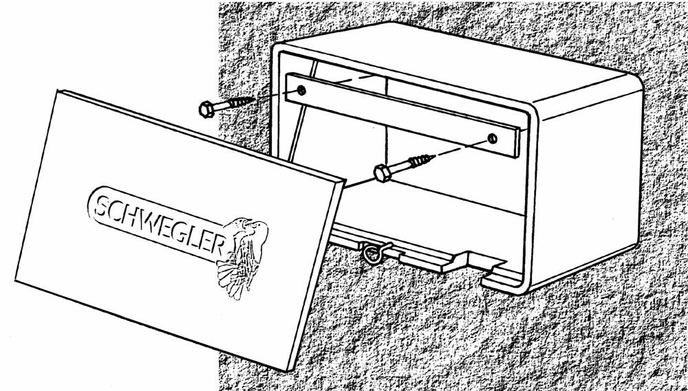SCHWEGLER PLETINA METÁLICA, TACOS I TORNILLOS DE FIJACIÓN SOBRE FACHADA DE LAS CAJAS Nº 16 Y Nº 16S PARA VENDEJO 3