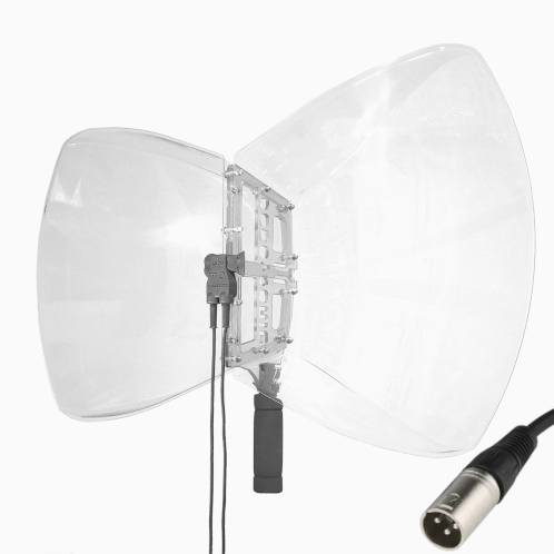 MICRÓFONO DODOTRONIC CON PARÁBOLA HI-SOUND DR STEREO AOM 4X CON CONEXIÓN XLR 1