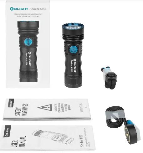 OLIGHT LINTERNA SEEKER 4 MINI CON LUZ LED BLANCA Y ULTRAVIOLETA RECARGABLE 1200 LM 4