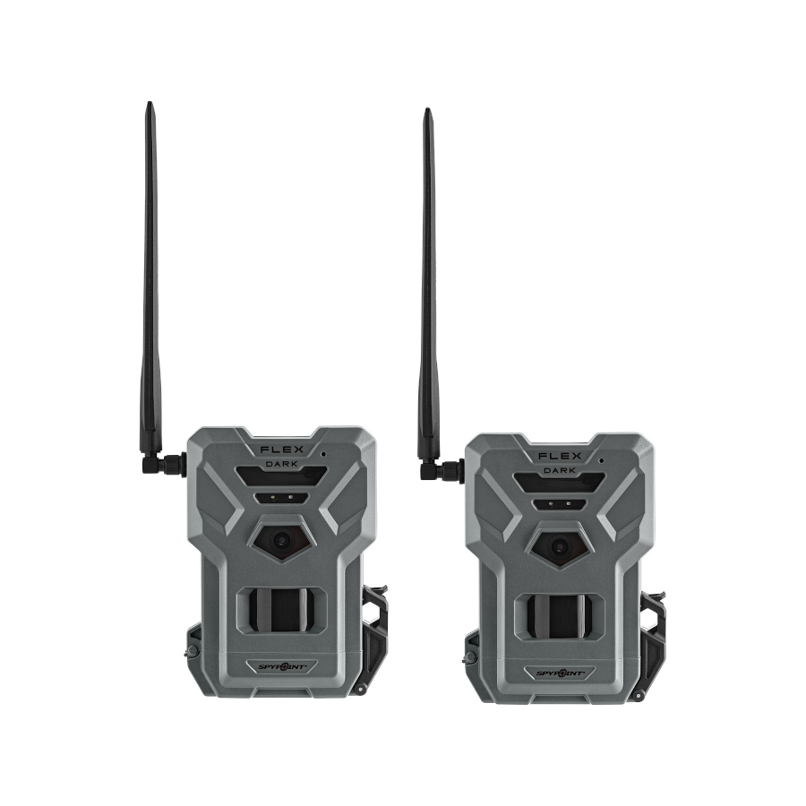 TWIN PACK CÁMARA DE TRAMPEO SPYPOINT FLEX DARK 40 MP CON LED NEGROS DE LUZ INFRARROJA INVISIBLE Y TRANSMISIÓN DE FOTO Y VÍDEO VÍA 4G 1