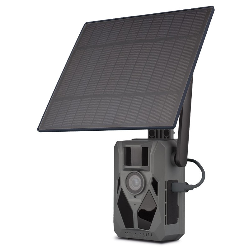CÁMARA DE TRAMPEO FOTOGRÁFICO NEXAR 4G SOLAR 14 MP CON LEDS NEGROS DE LUZ INFRARROJA INVISIBLE, PANEL SOLAR Y TRANSMISIÓN DE IMÁGENES VÍA 4G