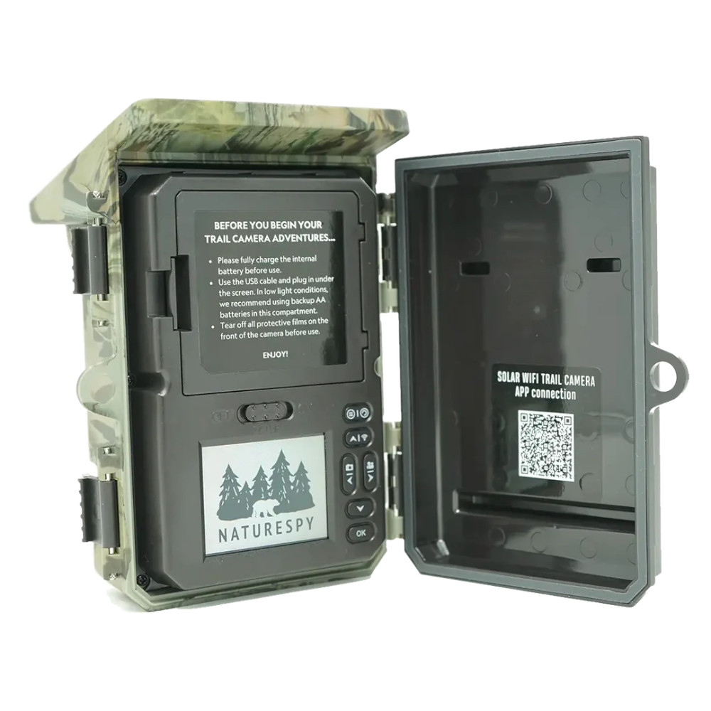 NATURESPY HELARCTOS CÁMARA DE TRAMPEO SOLAR CON LED NEGROS DE LUZ INFRARROJA INVISIBLE TIPO LOW GLOW, WIFI LOCAL Y TRANSMISIÓN DE FOTO Y VÍDEO VÍA 4G 2