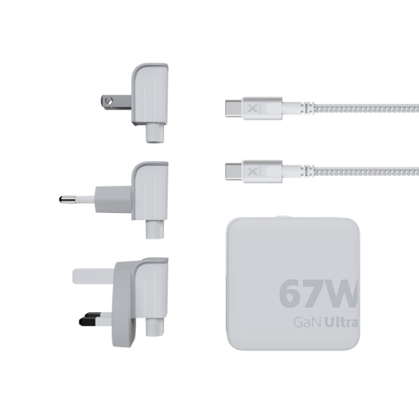 CARGADOR DE VIAJE XTORM XVC2067 67W GAN-ULTRA CON CABLE USB-C PD 2