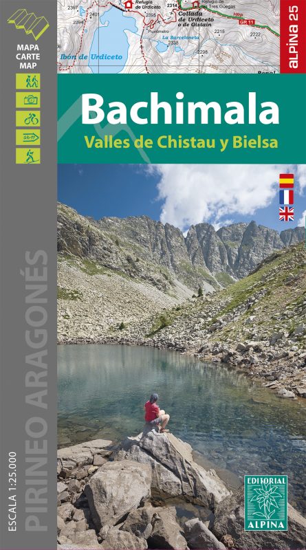 MAPA ALPINA 1:25.000. BACHIMALA. VALLES DE CHISTAU Y BIELSA.  (MAPA Y GUÍA) 1