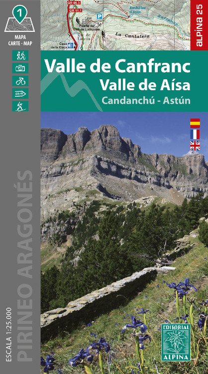 MAPA ALPINA 1:25.000. VALLE DE CANFRANC. VALLE DE AÍSA-CANDANCHU-ASTÚN    1