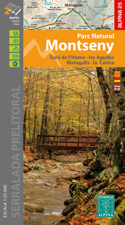 MAPA ALPINA 1:25.000. PARC NATURAL MONTSENY. TURÓ DE L'HOME, LES AGUDES, MATAGALLS, LA CALMA (2 MAPES) 1