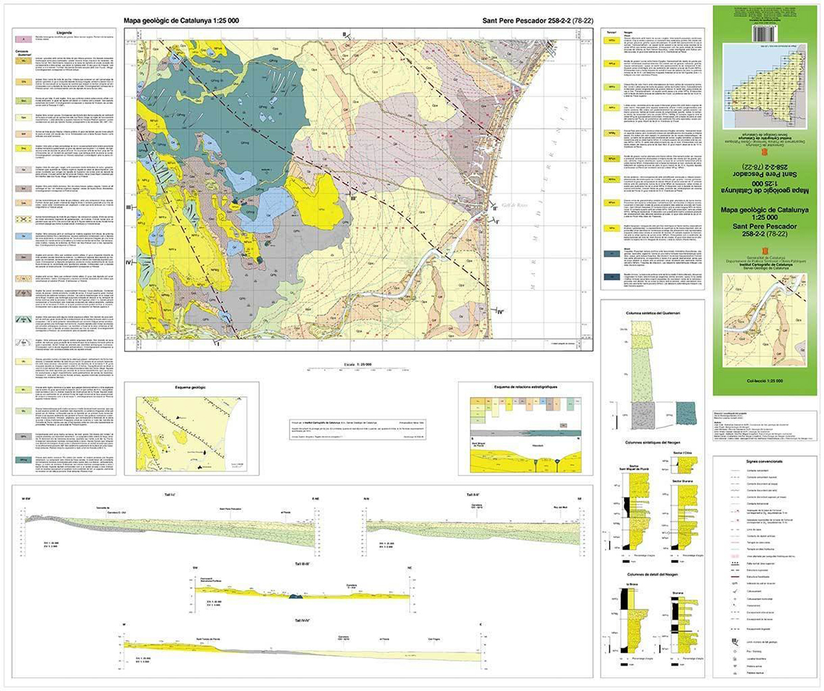 MAPA GEOLÒGIC DE CATALUNYA 1:25.000. SANT PERE PESCADOR 258-2-2 (78-22) 1