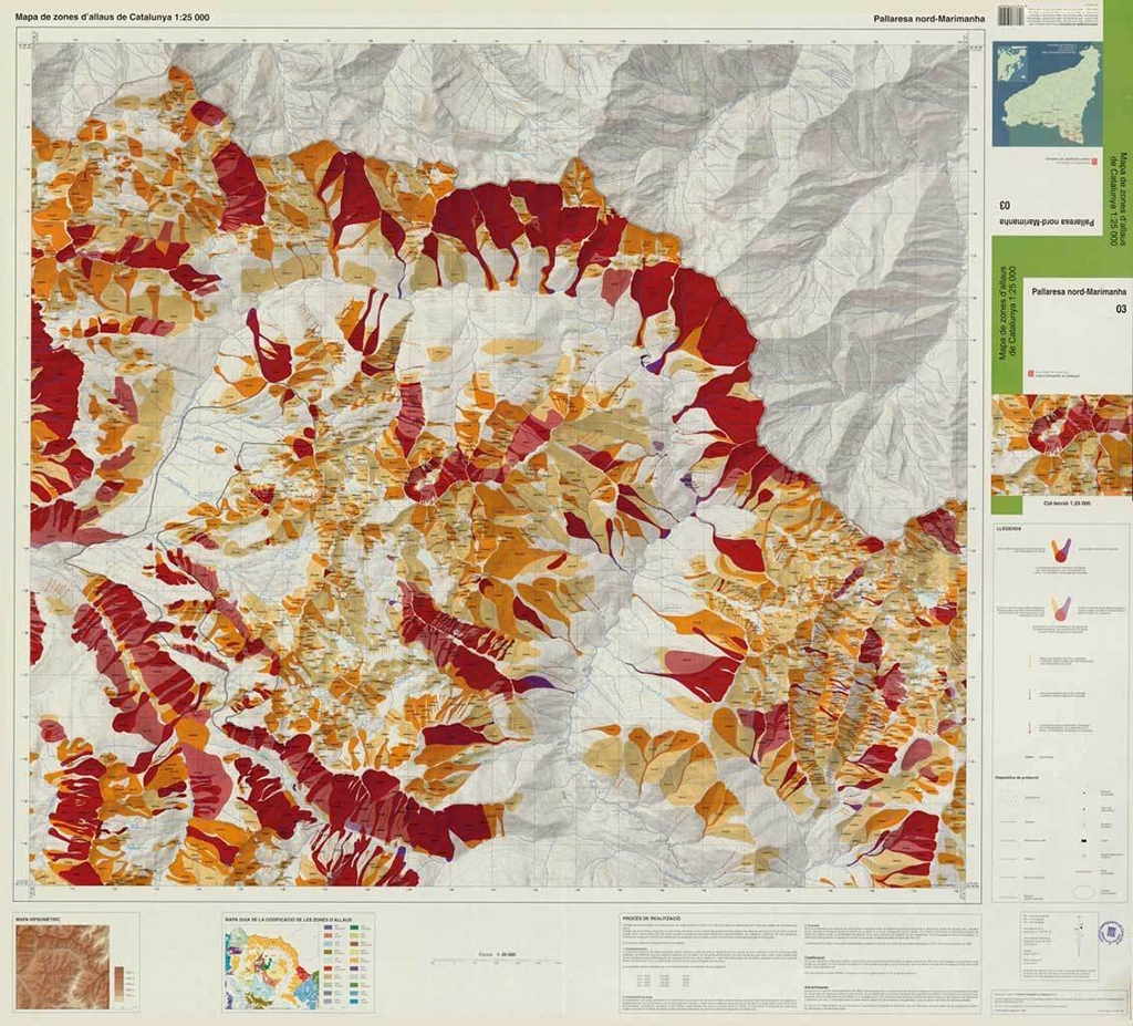 MAPA DE ZONES D'ALLAUS DE CATALUNYA. PALLARESA NORD-MARIMANHA 1