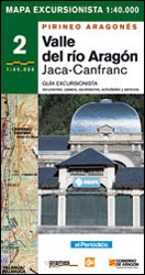 VALLE DEL RÍO ARAGÓN. JACA CANFRANC. PIRINEO ARAGONÉS. MAPA EXCURSIONISTA 2
