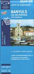 CARTE DE RANDONNÉE BANYULS COL DU PERTHUS CÔTE VERMEILLE 1