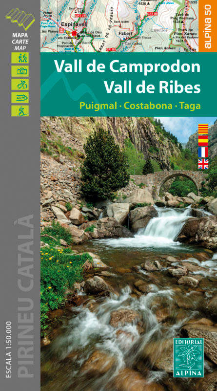 MAPA ALPINA 1:50.000. VALL DE CAMPRODÓN VALL DE RIBES. PUIGMAL, COSTABONA, TAGA. 1