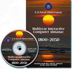 U.S. NAVAL OBSERVATORY MULTIYEAR INTERACTIVE COMPUTER ALMANAC 1800-2050 INCLUDES BOTH MAC AND PC SOFTWARE ON THE SAME CD-ROM 1