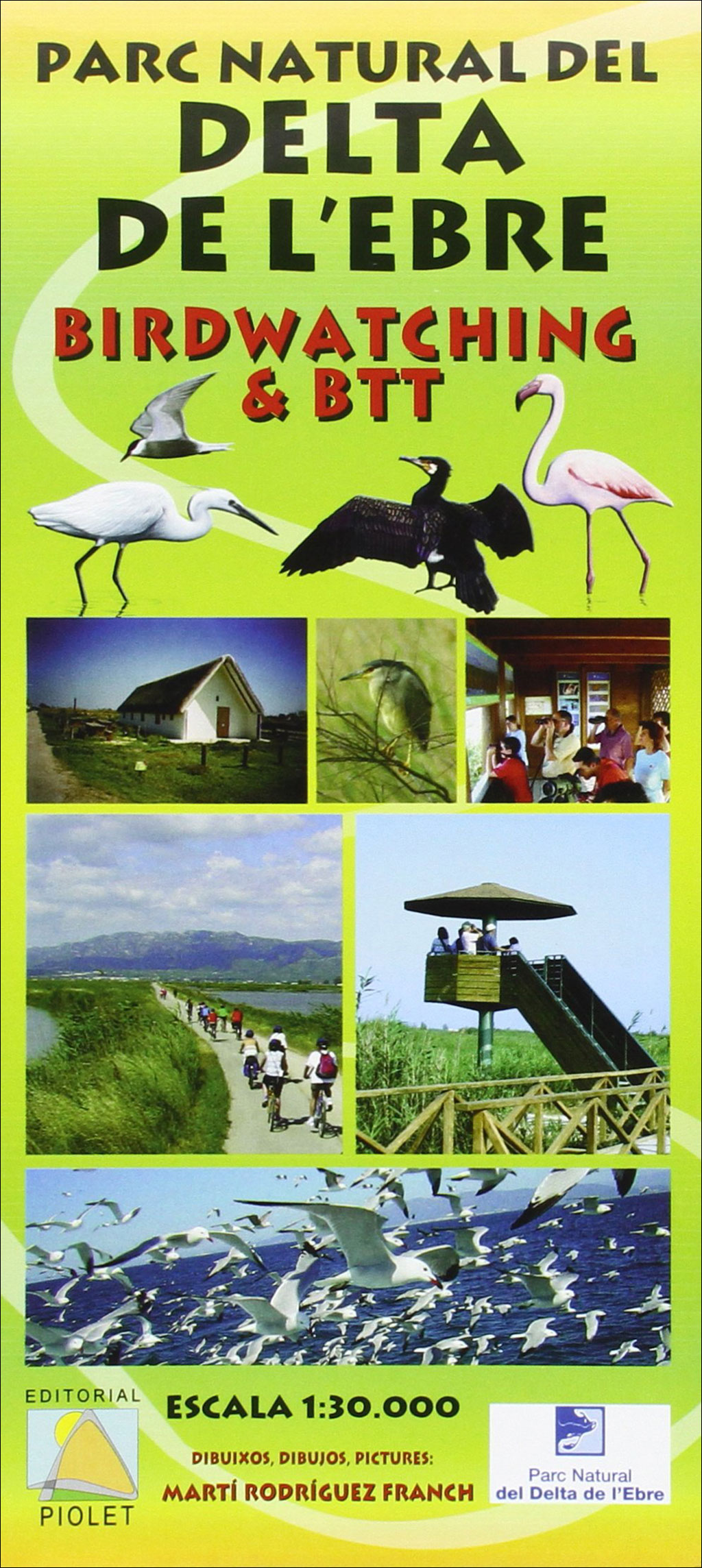 MAPA PIOLET 1:30.000. PARC NATURAL DEL DELTA DE L'EBRE. BIRDWATCHING AND BTT 1