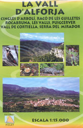 MAPA PIOLET 1:15.000. LA VALL D'ALFORJA. CINGLES D'ARBOLÍ, RACÓ DE LES GUILLETES ROCABRUNA, LES VALLS, PUIGCERVER VALL DE CORTIELLA, SERRA D