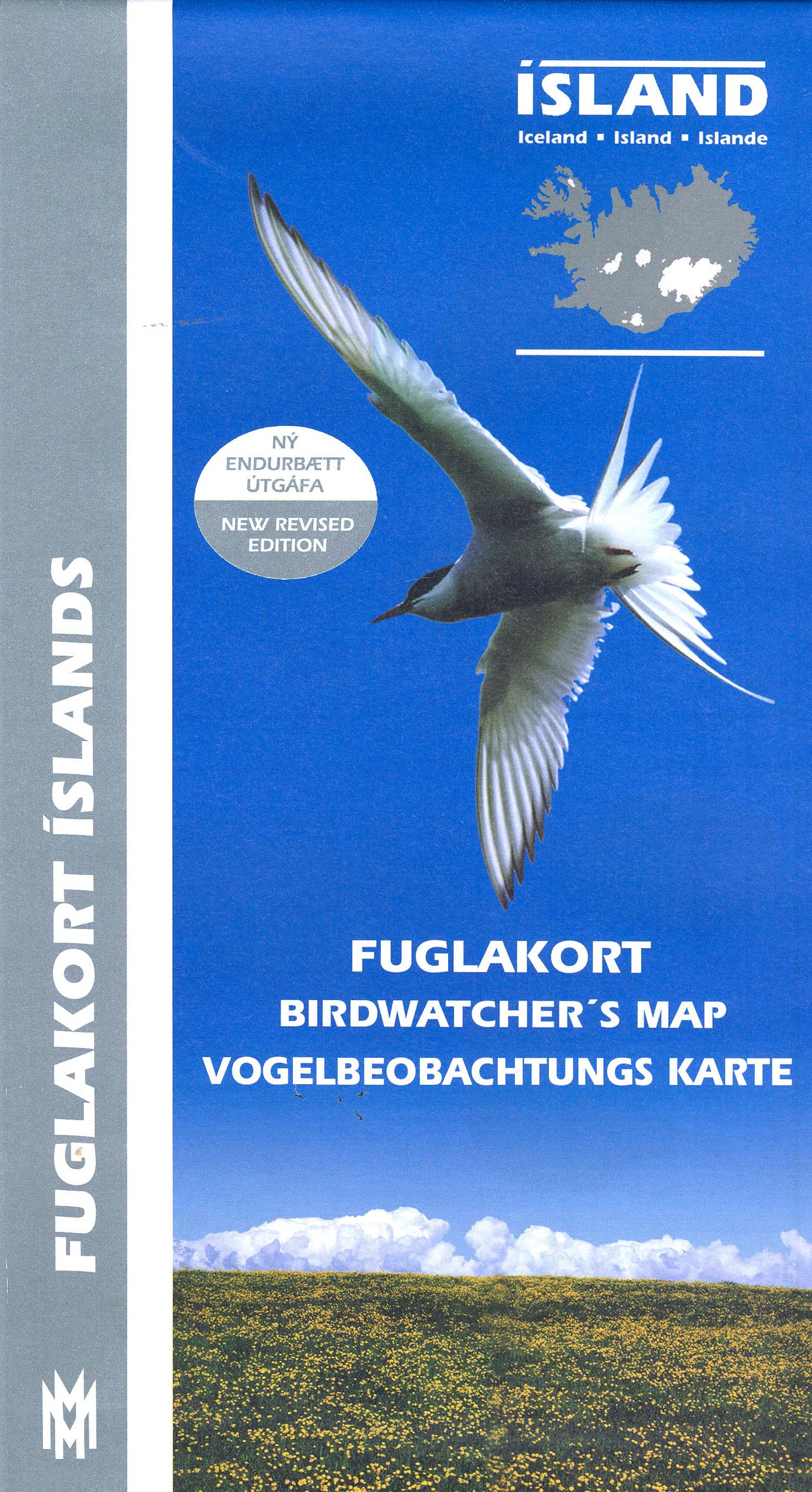 ICELAND. BIRDWATCHER'S MAP