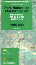 MAPA TOPOGRÀFIC DE CATALUNYA. PARC NATURAL DE L'ALT PIRINEU NE. PICA D'ESTATS VALL DE CARDÓS VALL FERRERA. ESPAIS NATURALS PROTEGITS 1