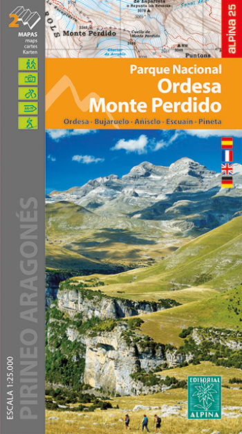 MAPA ALPINA 1:25.000. PARQUE NACIONAL DE ORDESA Y MONTE PERDIDO. ORDESA, BUJARUELO, AÑISCLO, ESCUAÍN, PINETA, TORLA, BROTO, BIELSA, GAVARNIE (2 MAPAS) 1