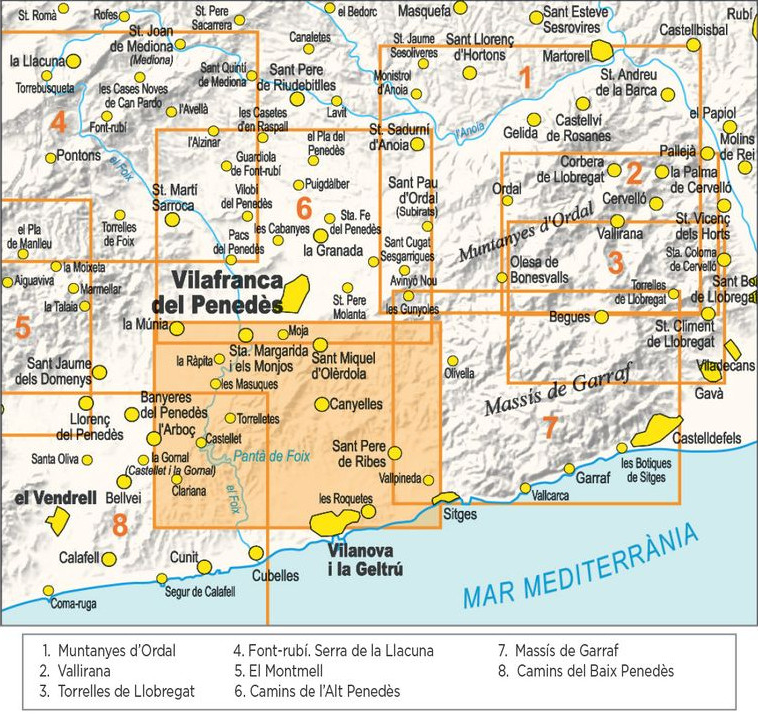 MAPA PIOLET 1:20.000. PARC DEL FOIX I PARC D'OLÈRDOLA 2