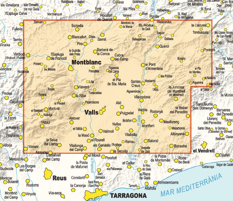 MAPA PIOLET 1:40.000. CAMINS DE L'ALT CAMP 2