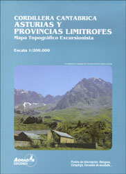 CORDILLERA CANTABRICA. ASTURIAS Y PROVINCIAS LIMITROFES. MAPA TOPOGRAFICO EXCURSIONISTA                                                                2
