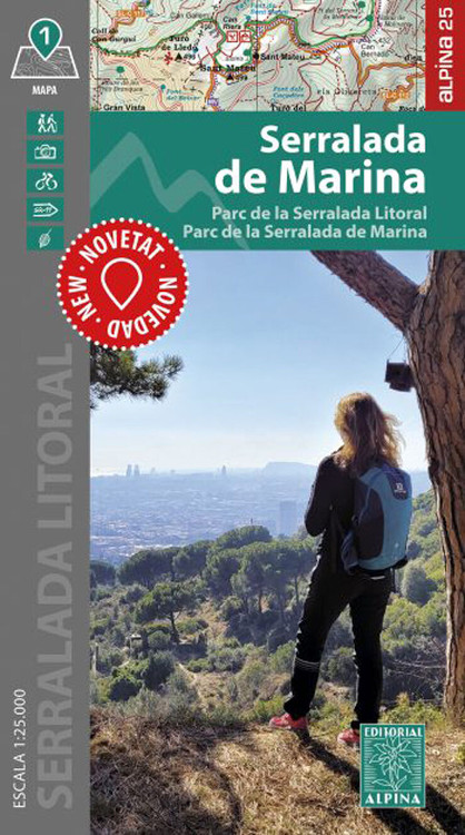 MAPA ALPINA 1:25.000. SERRALADA DE MARINA. PARC DE LA SERRALADA LITORAL. PARC DE LA SERRALADA DE MARINA