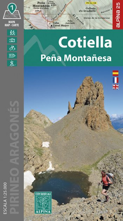 MAPA ALPINA 1:25.000. COTIELLA. PEÑA MONTAÑESA (MAPA Y GUÍA) 1