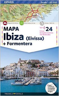 MAPA IBIZA (EIVISSA) + FORMENTERA 1:65.000 1