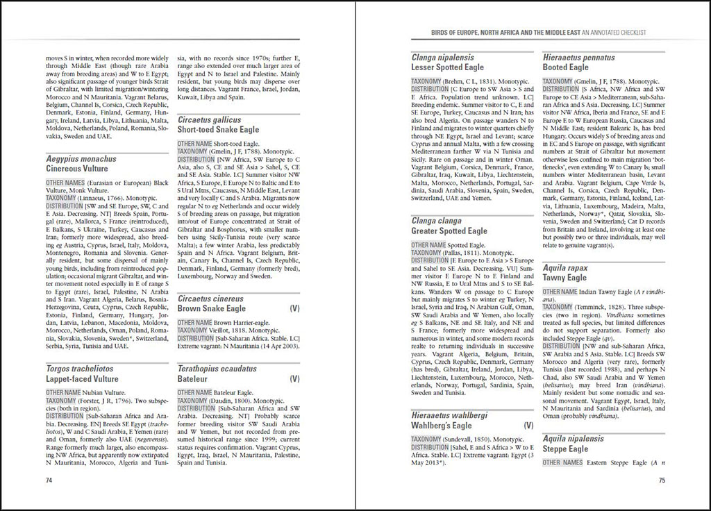 BIRDS OF EUROPE, NORTH AFRICA AND THE MIDDLE EAST. AN ANNOTATED CHECKLIST 3