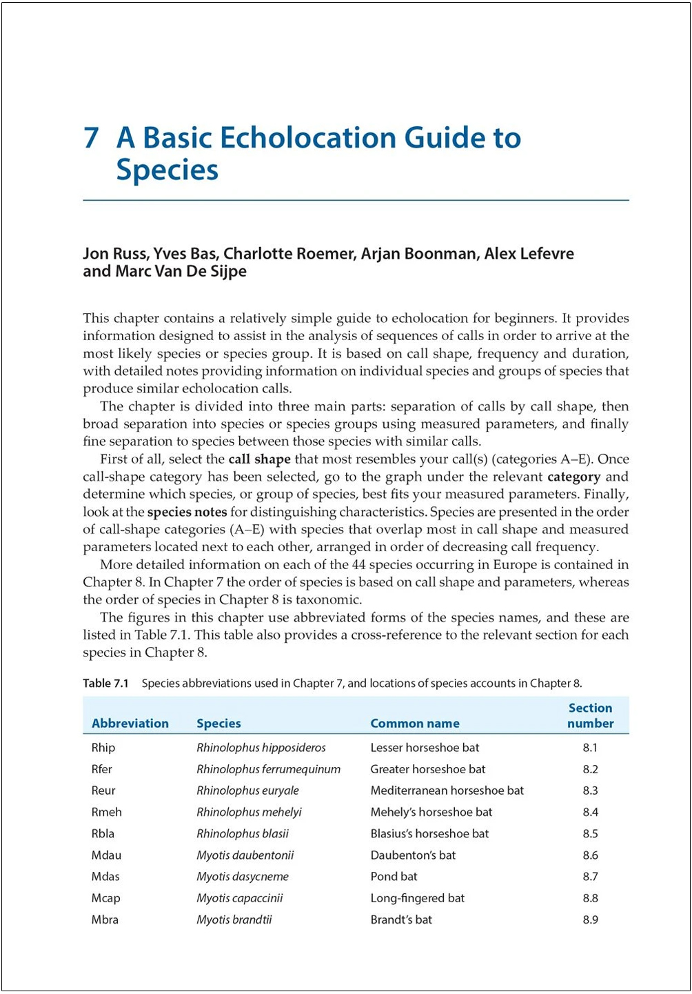 BAT CALLS OF BRITAIN AND EUROPE. A GUIDE TO SPECIES IDENTIFICATION 5
