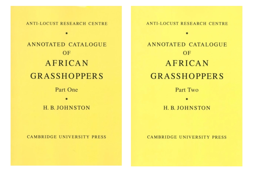 ANNOTATED CATALOGUE OF AFRICAN GRASSHOPPERS. 2 VOLUME SET