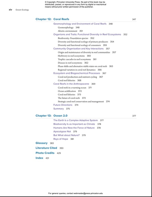OCEAN ECOLOGY. MARINE LIFE IN THE AGE OF HUMANS 4