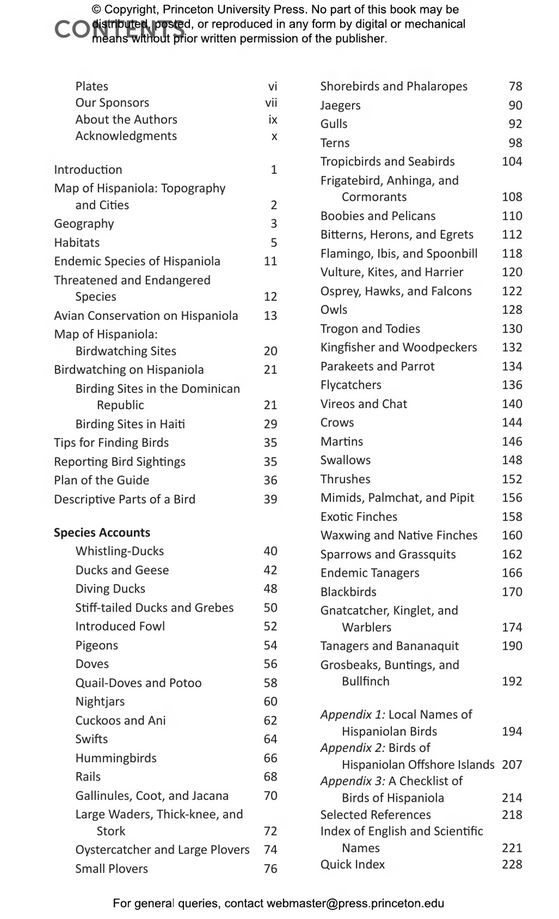 FIELD GUIDE TO THE BIRDS OF THE DOMINICAN REPUBLIC AND HAITI 2