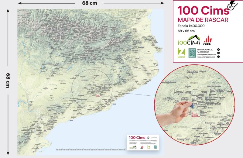 100 CIMS. MAPA DE RASCAR. MAPA ALPINA 1:400.000