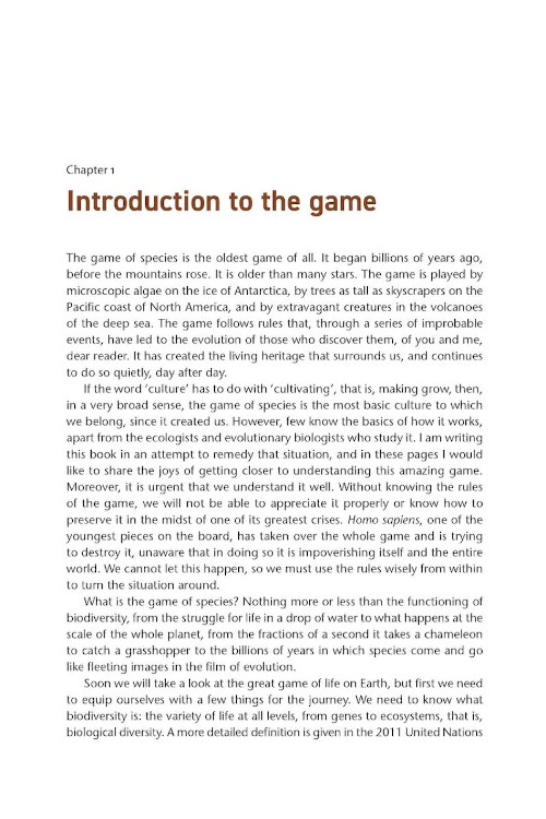 THE GAME OF SPECIES. AN INTRODUCTION TO BIODIVERSITY 2