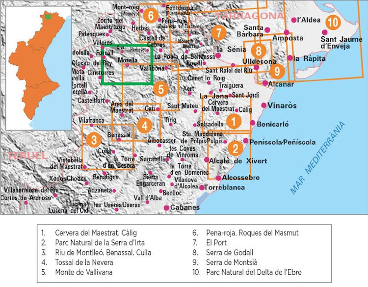 MAPA PIOLET 1:20.000 MORELLA. CAMINS I ASSEGADORS 2