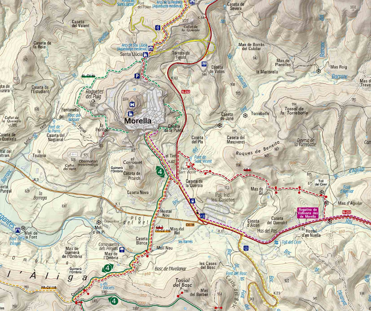 MAPA PIOLET 1:20.000 MORELLA. CAMINS I ASSEGADORS 3