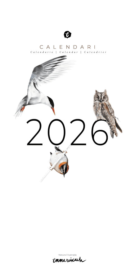 CALENDARI D'OCELLS NATURA IL·LUSTRADA